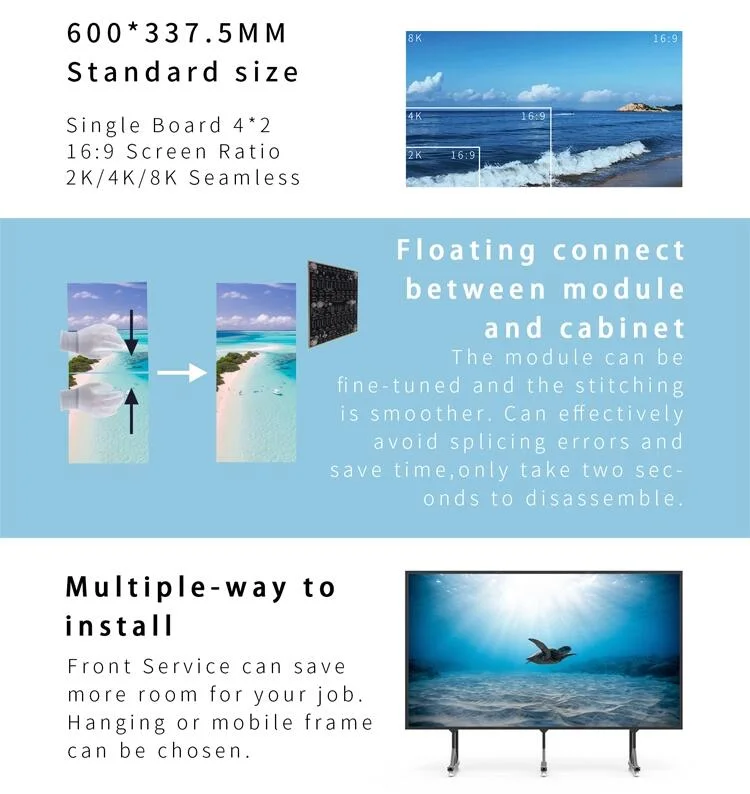 Fine Pitch Pixel Waterproof COB P0.9 1.25 P1.56 LED Video TV Wall Display