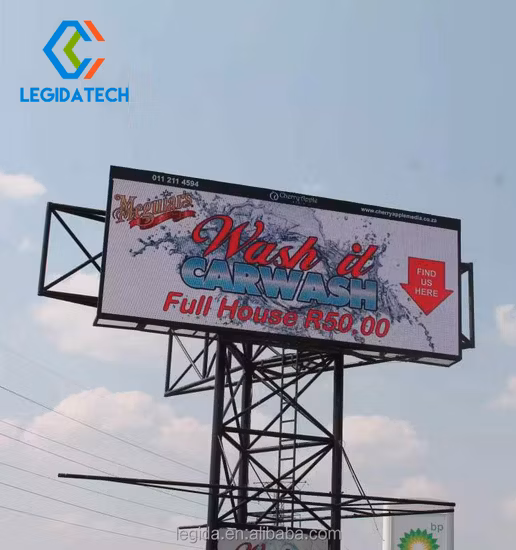 Grand panneau d'affichage numérique électronique extérieur à LED de poteau de rue imperméable à l'eau annonçant l'affichage à LED d'écran extérieur fixe polychrome